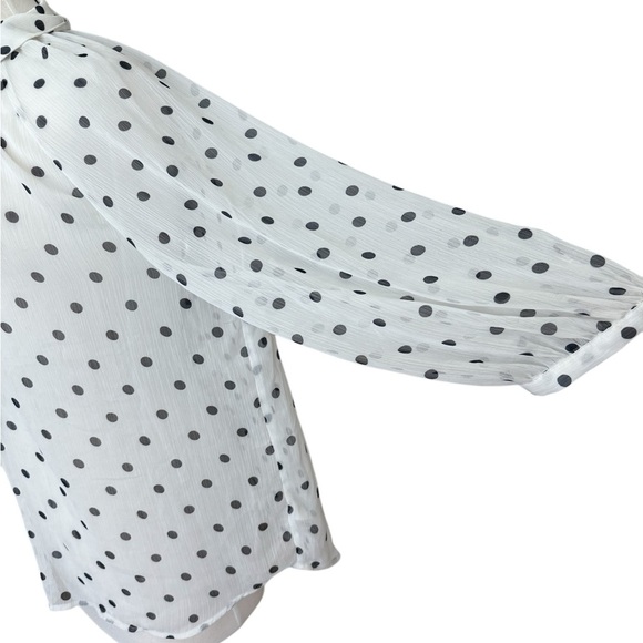 Joe Fresh Blouse Womens White Block
Polka Dot Sheer 3/4 Sleeve Size XL - Picture 3 of 8